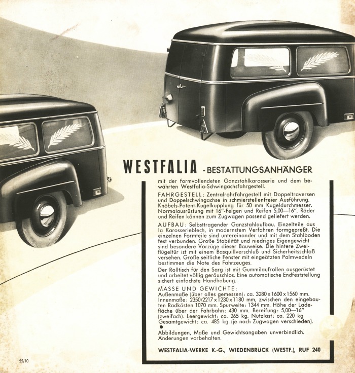 Westfalia 1955 Bestattungsanhnger 01
